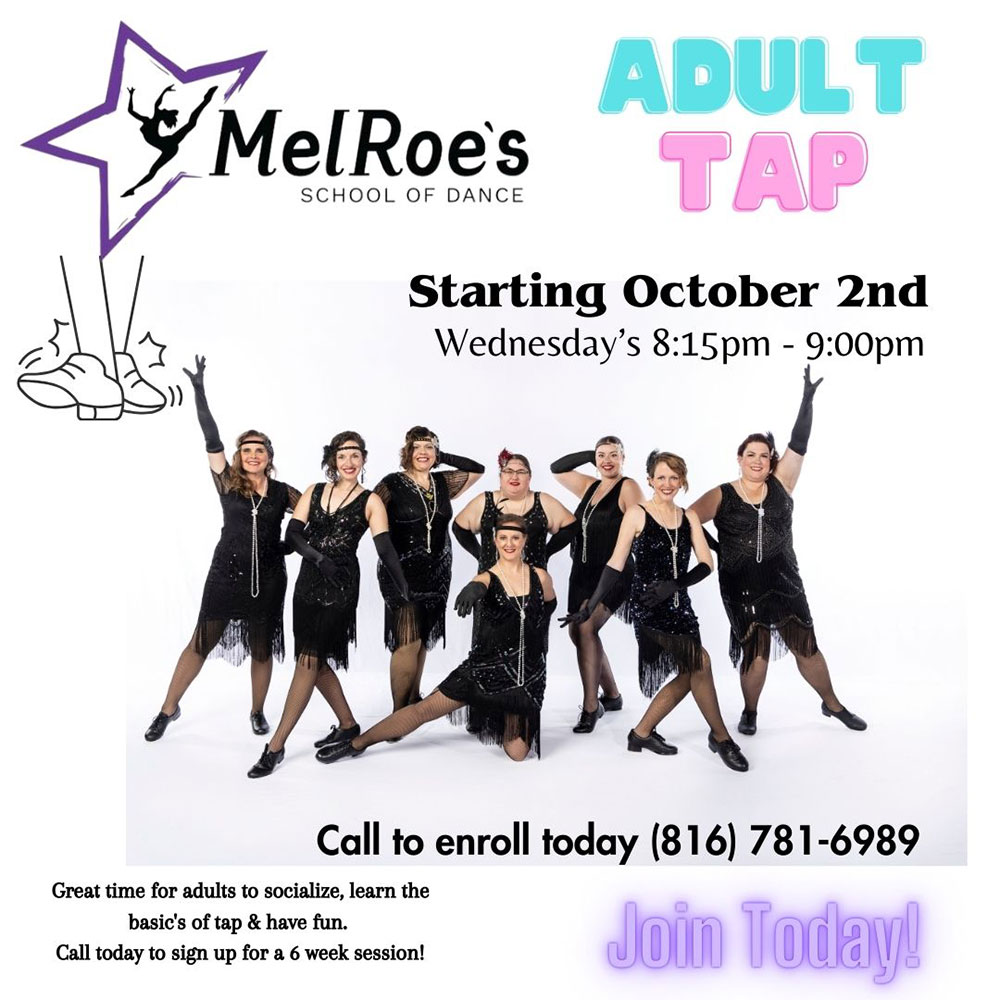 Adult Tap Class for MelRoe's School of Dance in Liberty Missouri